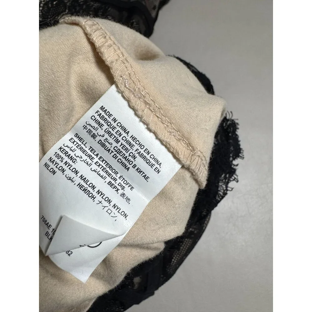 Bebe Black Lace Beige Mini Slip Dress Women size Small Coquette Sexy Fairy Grung - Picture 5 of 16